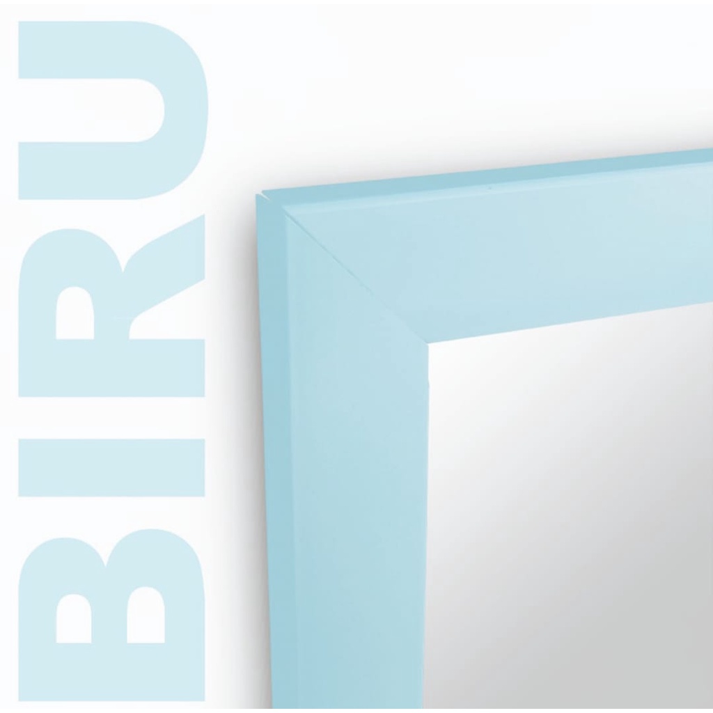 Aesthetic Cermin dinding gantung minimalis Cermin makeup Cermin dinding murah 65x25-Biru