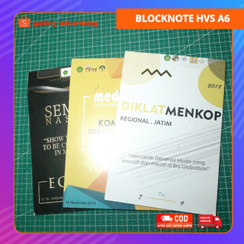 

Blokcnote Notebook atau Buku Tulis Seminar Custom Ukuran A6