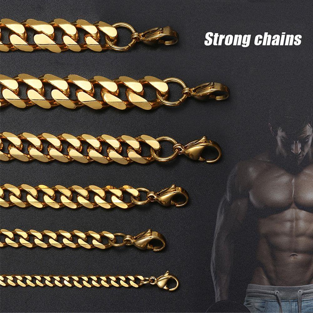 TOP 3/4 /5 /7 /9/MM Rantai Kuba Wanita Pria Keren Punk Gotik Link Berat