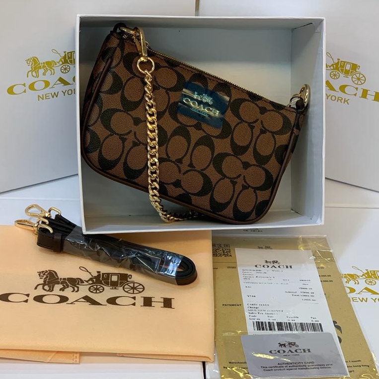 [FREE BOX] CO@CH TOP HANDLE POUCH IN SIGNATURE - CO@CH