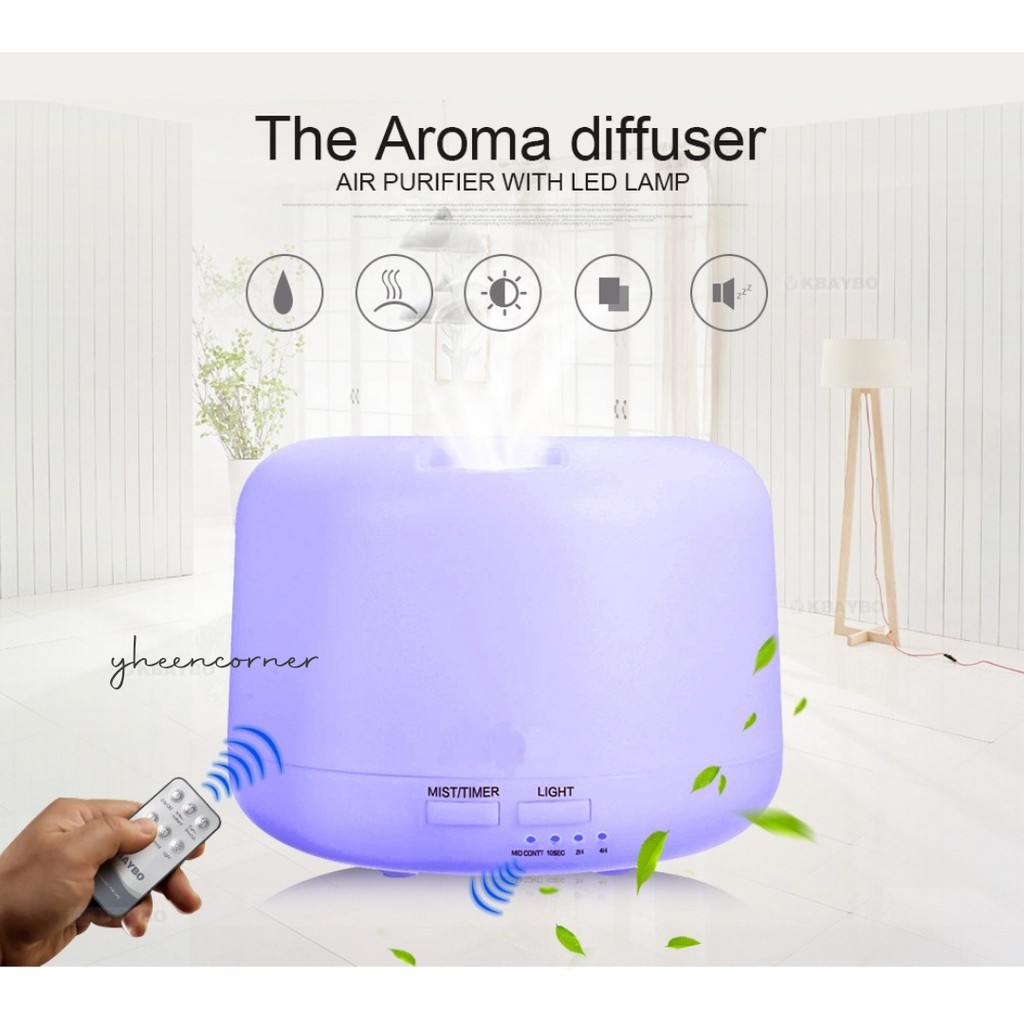 Air Diffuser Pelembab Udara Aromatherapy dengan LED 500ml