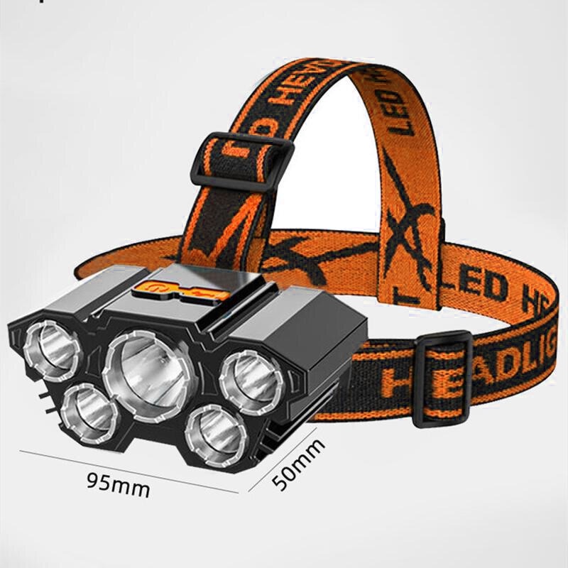 Senter LED Kepala Headlamp 5 XPG - L-T21 - Black