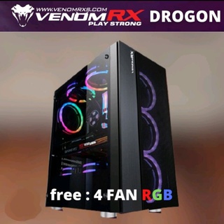 Casing Gaming VENOMRX DROGON Free 4 Fan case RGB