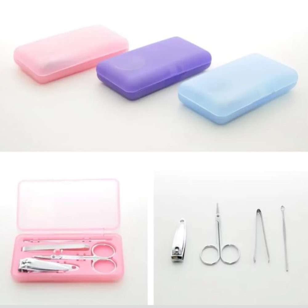 Set Lengkap 4in1 Shude Box Menicure Pedicure Manicure / Gunting Kuku Pinset Pembersih Telinga