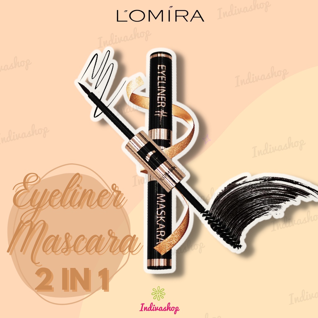 [COD] LOMIRA Eyeliner + Mascara 2 in 1 [BPOM - ORI 100 %] / Eyeliner Maskara / Waterproof Tahan Air