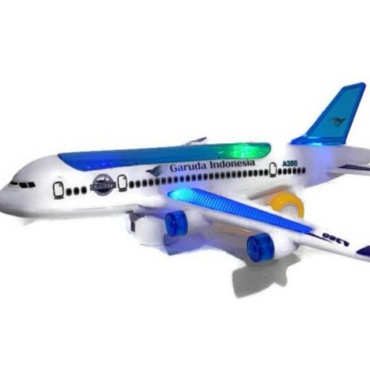 Mainan Pesawat Garuda Airbus A380 Lampu Led