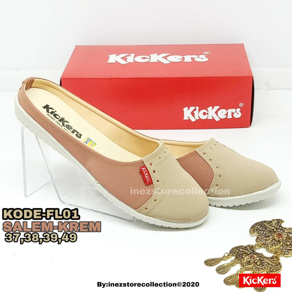 SEPATU WANITA KICKERS FLAT SHOES KODE FL01 MURAH HARGA GROSIR