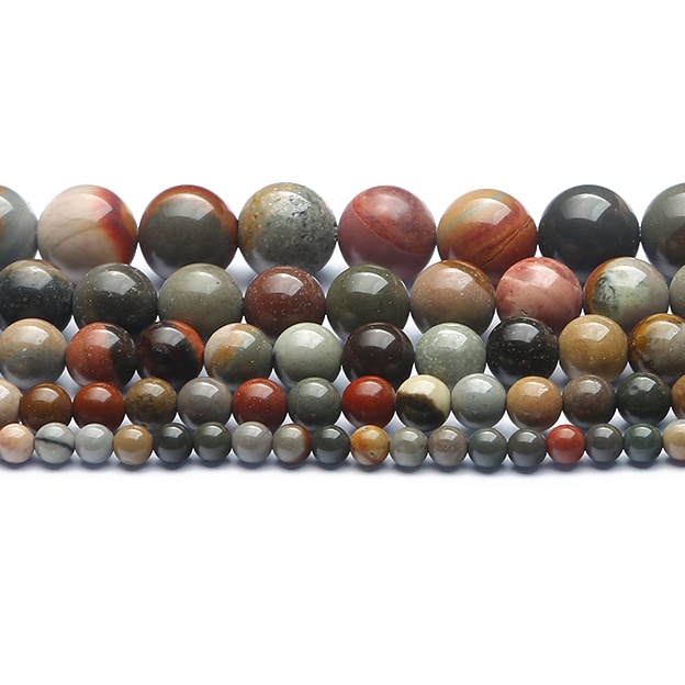 32-89 pcs Hot Jual Natural Ocean Stone Beads, Diameter 4/6/8/10/12mm, Diameter lubang sekitar 1mm, Digunakan untuk Membuat Perhiasan DIY Strand