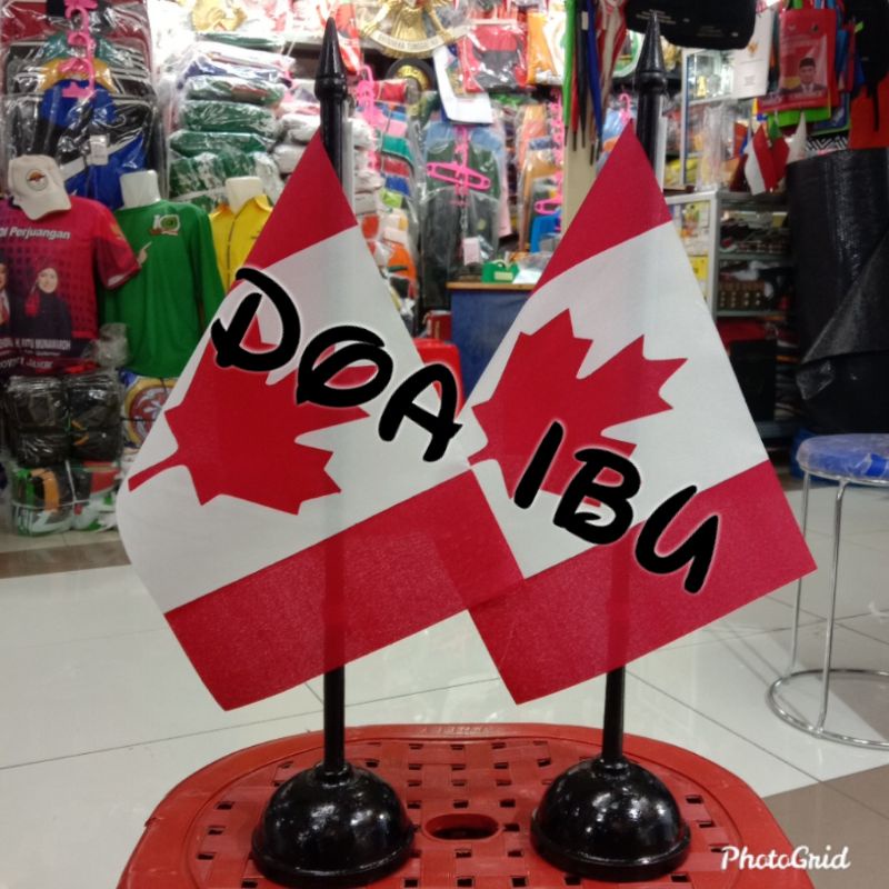 

best seller tiang kayu meja+bendera KANADA ready stock