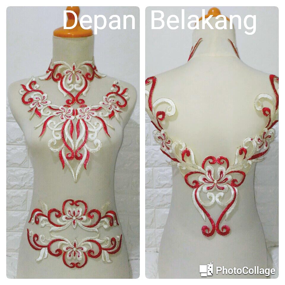 Renda bordir bunga timbul