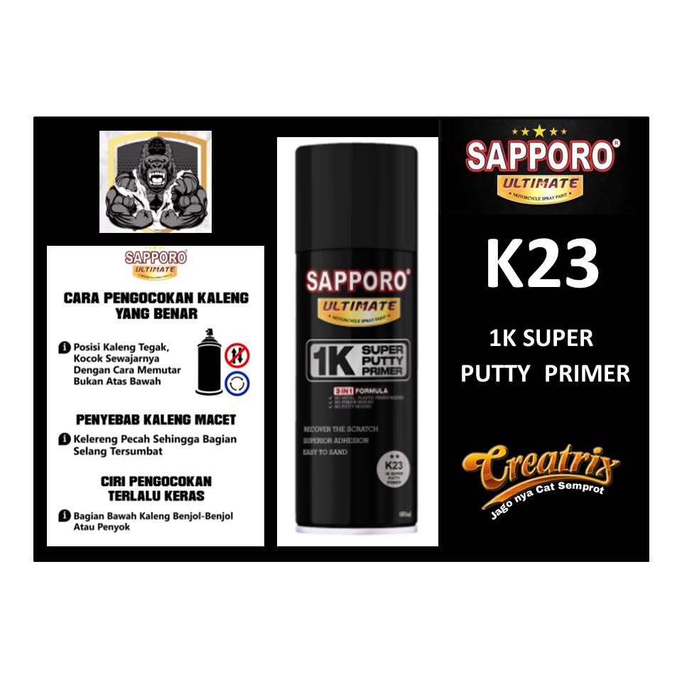 Sapporo Ultimate K23 1K Super Putty Primer / cat semprot Sapporo spray