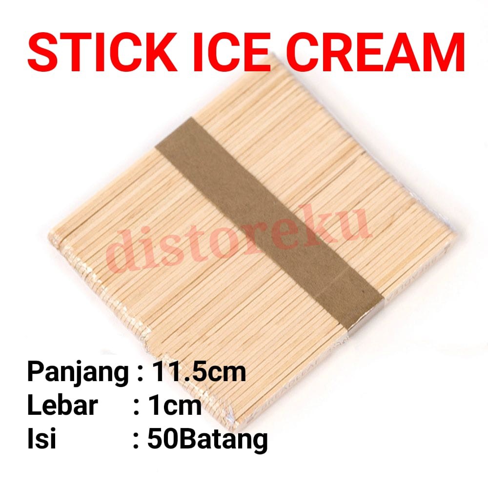 50pcs STIK GAGANG KAYU ES KRIM STICK ICE CREAM KAYU ES CRIM