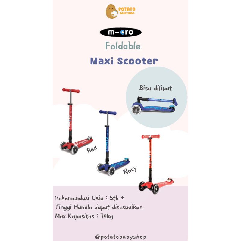 Micro Foldable Maxi Deluxe Scooter - Skuter Lipat