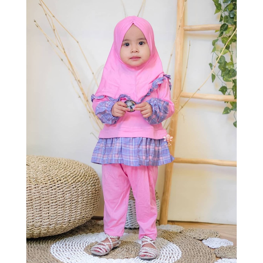 Baju Muslim Anak Qiandra / Gamis Anak Perempuan 1-6 tahun / Baju Muslim Anak Perempuan Rayon Super