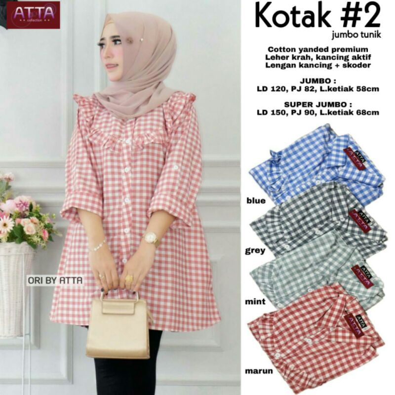 Tunik Kotak Jumbo Kotak Jumbo Tunik Bahan Katun Yanded Busui