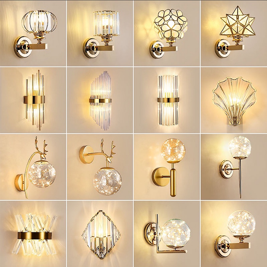 Lampu Dinding Kristal Lampu Hias Premium Mewah Villa Kamar Tidur Ruang Tamu Taman Dekorasi Hiasan