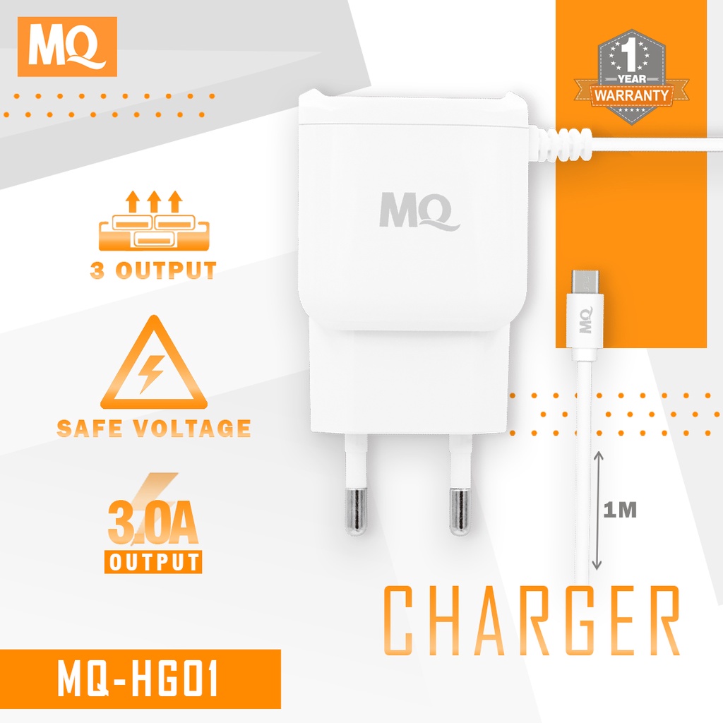 MQ Charger Fast USB 3.0A Dual Output MQ-HG01 - Garansi Resmi 1 Tahun