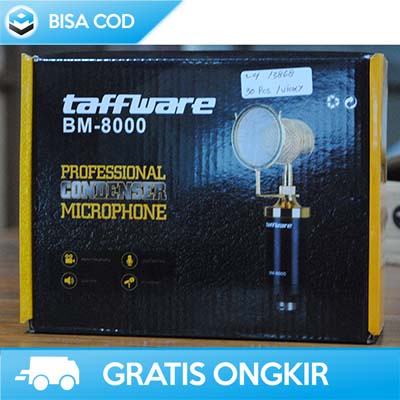 CONDENSER MICROPHONE TAFFSTUDIO BM 8000 DENGAN SHOCK PROOF MOUNT ORI