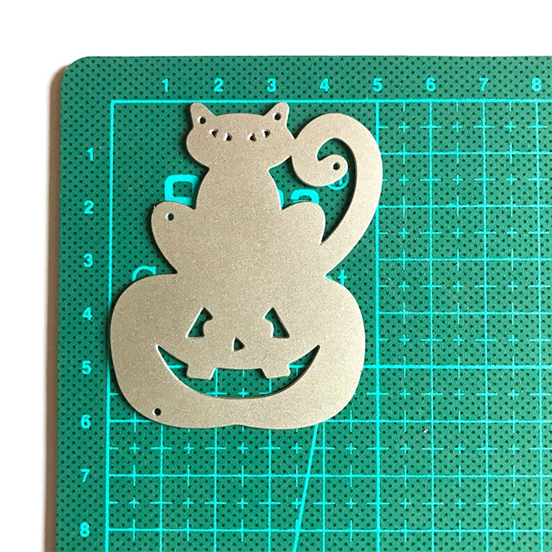 Cetakan Stensil Cutting Dies Motif Labu Halloween Bahan Metal Untuk Scrapbook Craft DIY