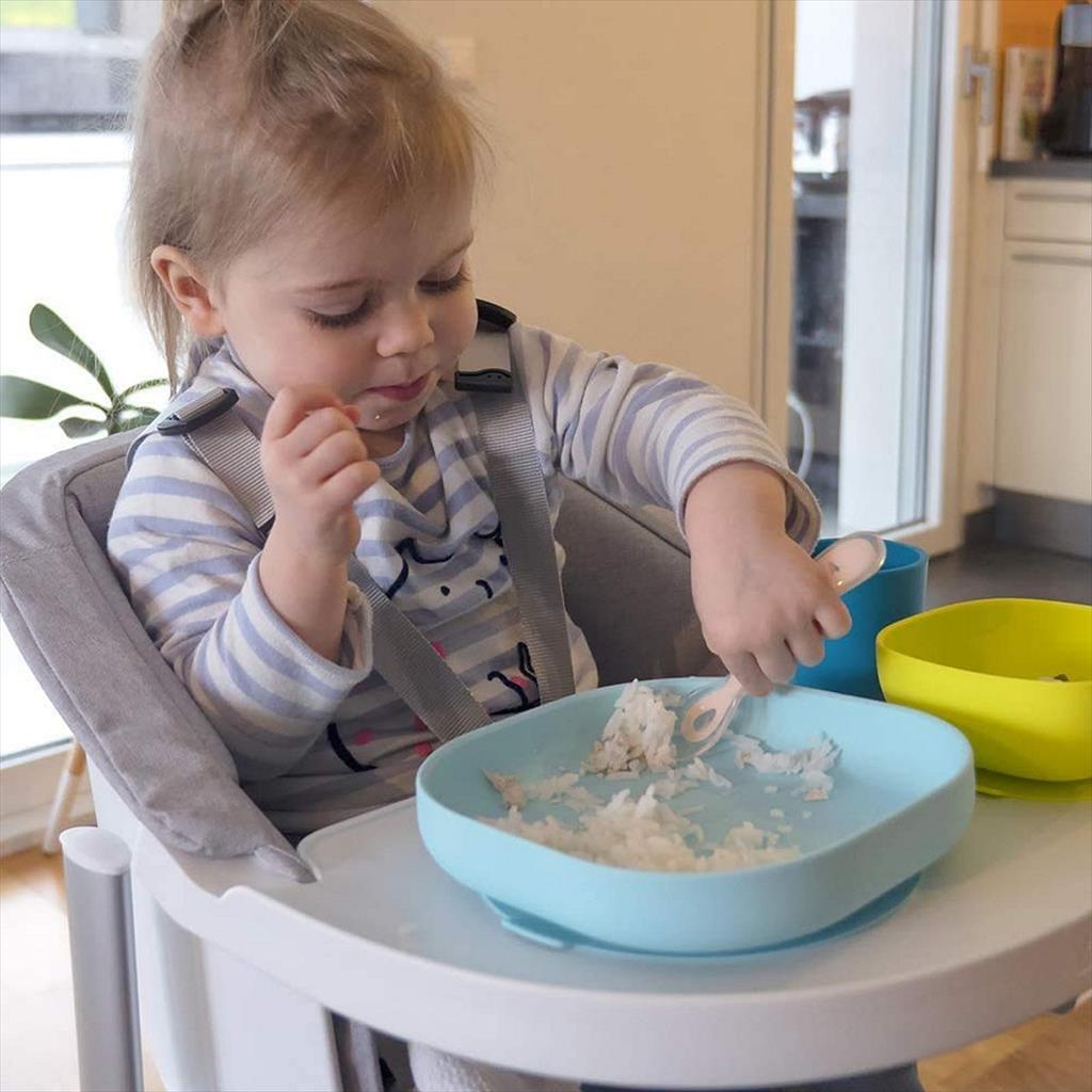 BEABA Silicone Meal Set 4 pcs 122195 Blue Alat Makan Anak