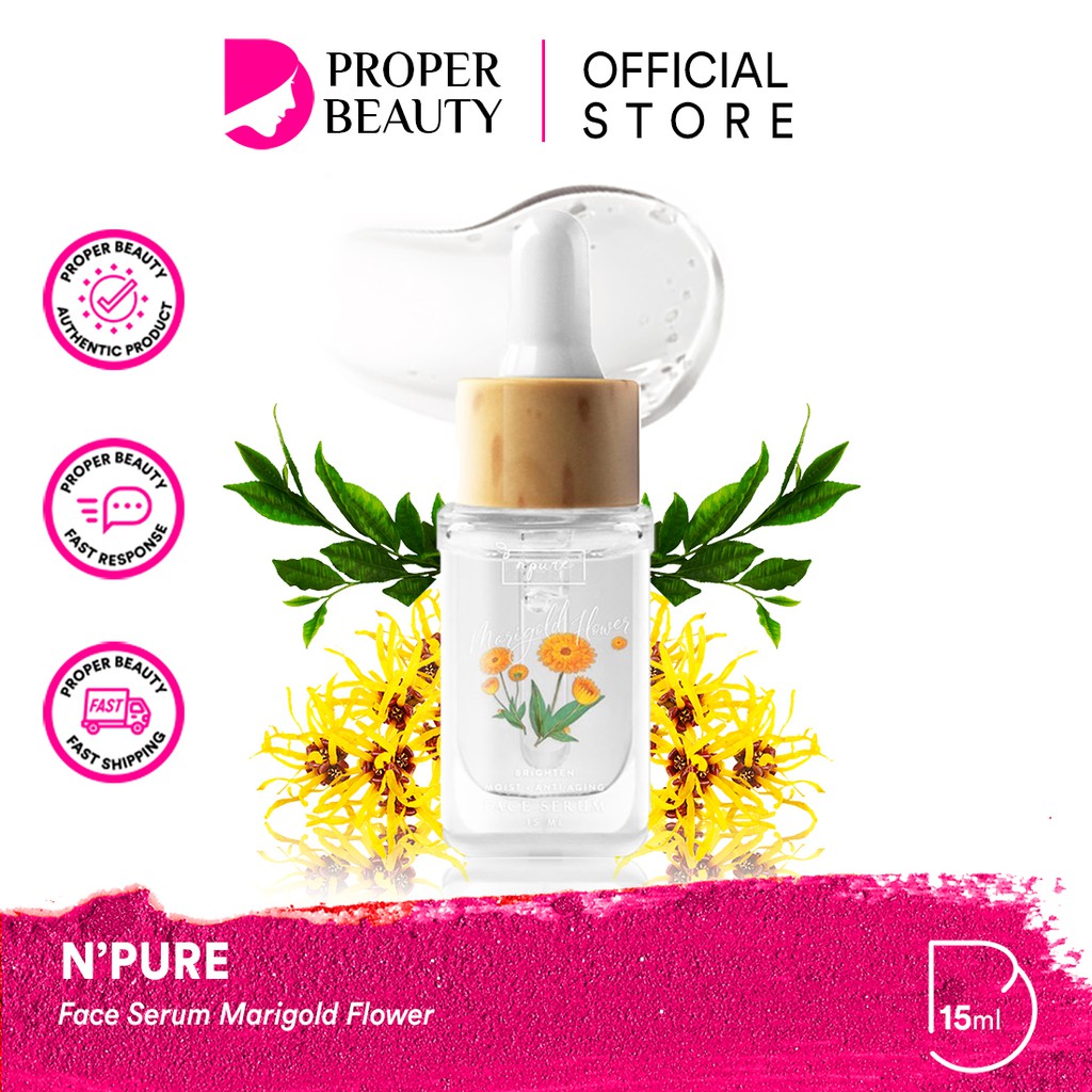NPURE Face Serum Marigold Flower Indonesia / Facial Wash Cleanser Primer Essence Toner Ampoule Day N
