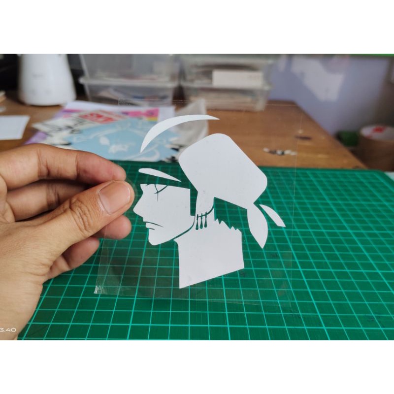 Stiker One piece zoro cutting custom distro