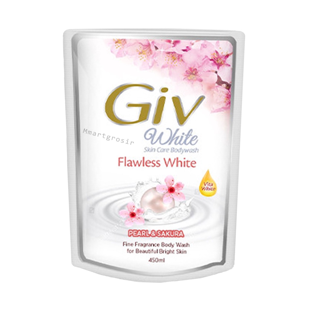 Giv / White / sabun badan / 450ml / Boady wash / sakura dan pearl