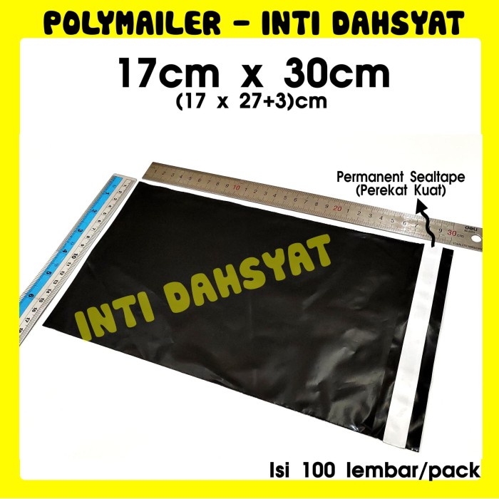 

MENYURAT-SURAT- POLYMAILER HITAM GLOSSY 17X30 ISI +/-100LBR PLASTIK ONLINESHOP -SURAT-MENYURAT.