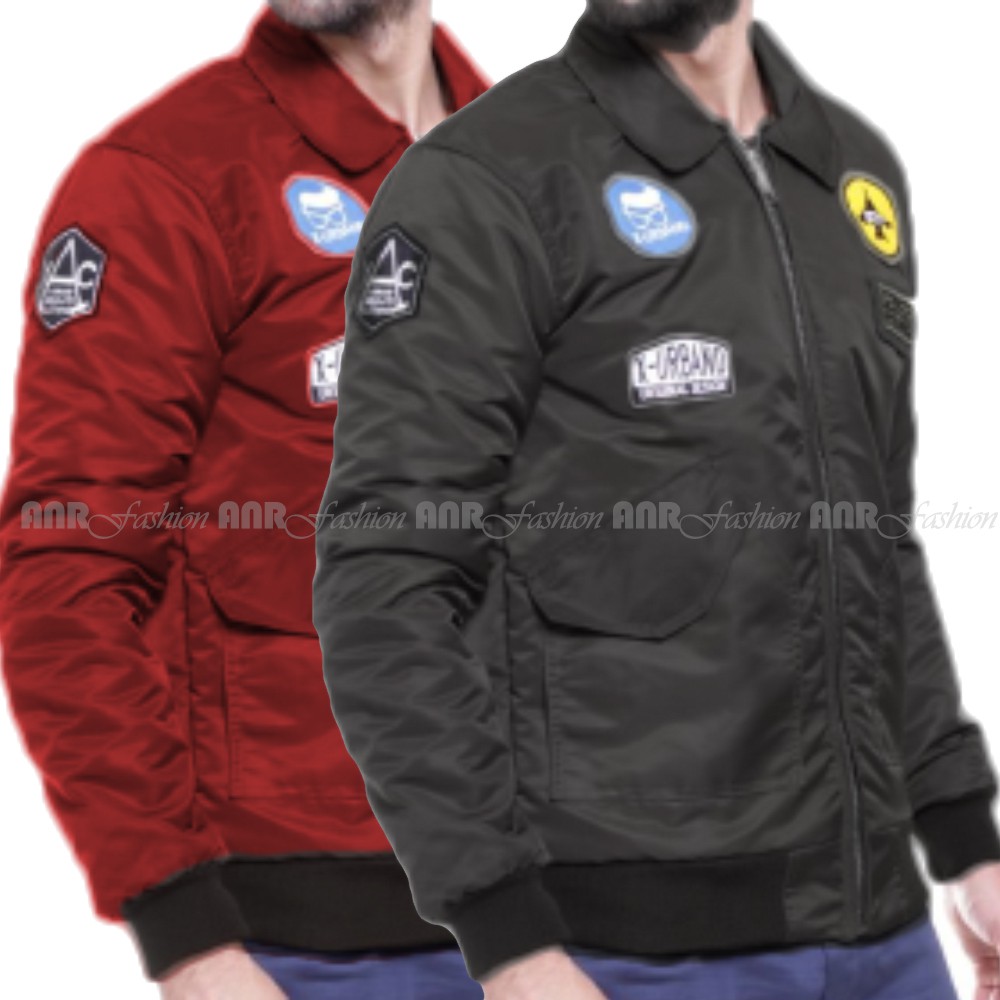 Jaket Bomber Berkerah X URBAND Pria Bahan Taslan Import Jaket Bomber Berkerah X URBAND Pria Bahan Taslan Import