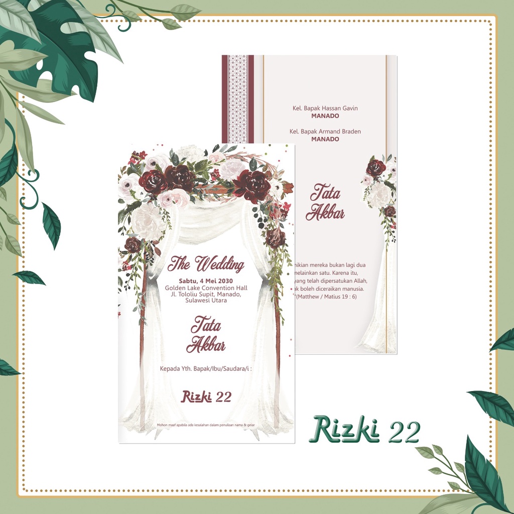 Surat Undangan Pernikahan murah Rizki 22