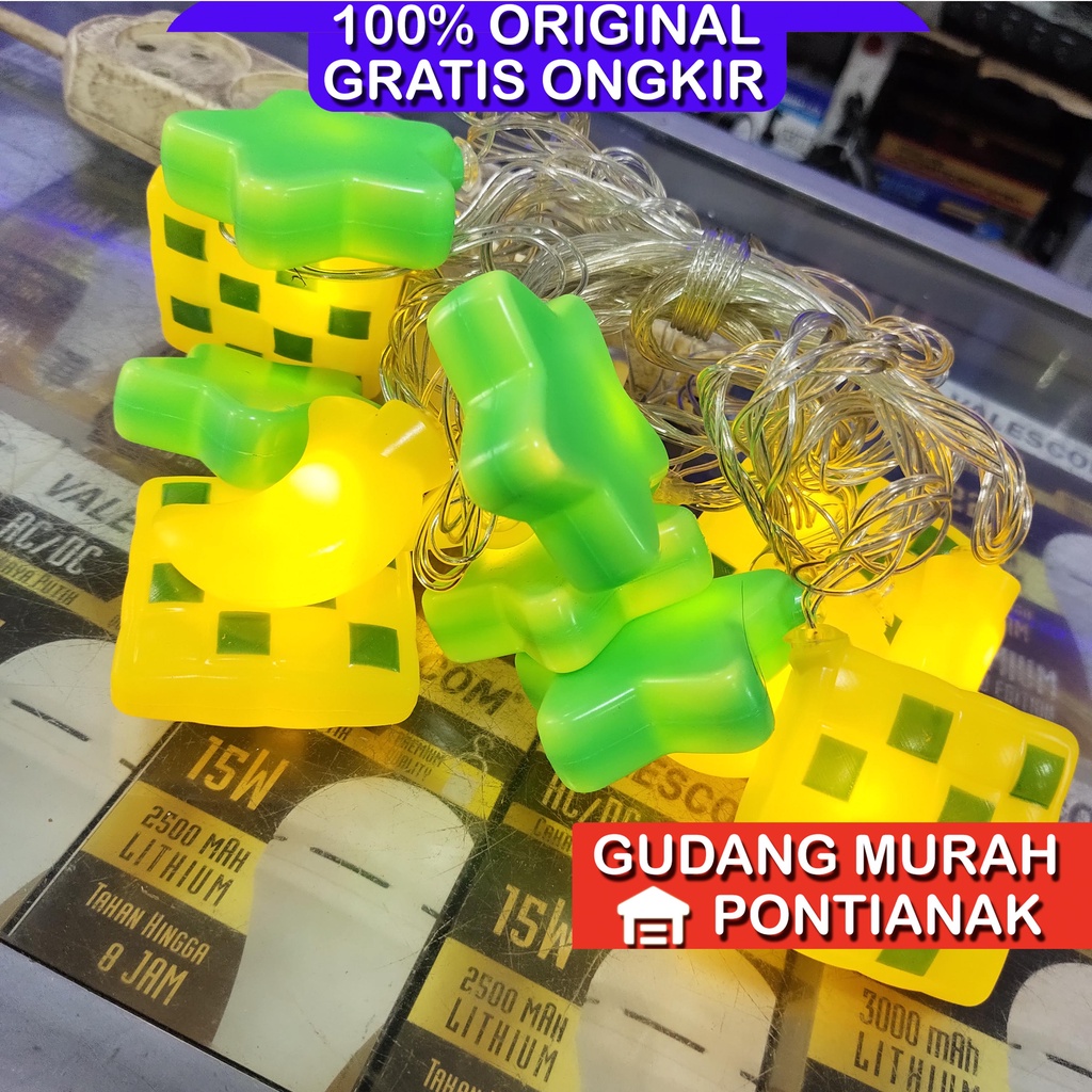 Lampu Seri Ketupat Juntai Bintang Bulan Ketupat