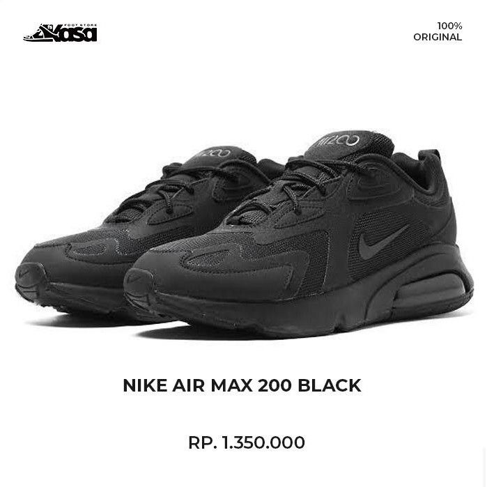 Jual NIKE AIR MAX 200 ALL BLACK 