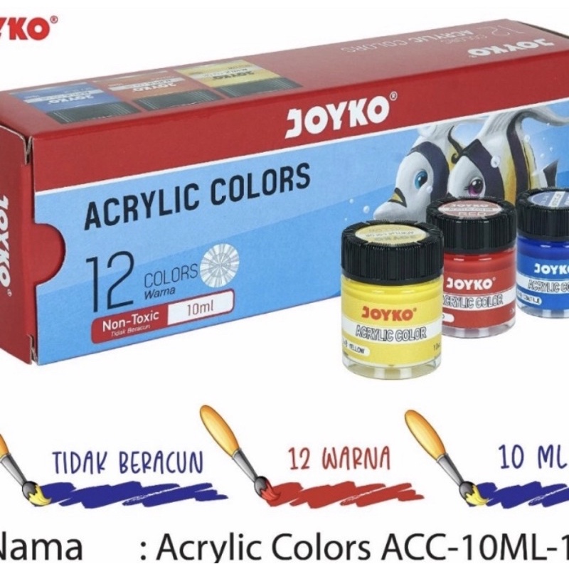 

Cat Acrylic Colors Joyko 12 Warna ACC-10ML-12