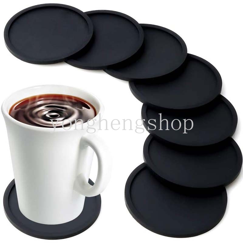 Tatakan Cangkir Kopi Bentuk Bulat Bahan Silikon Anti Slip