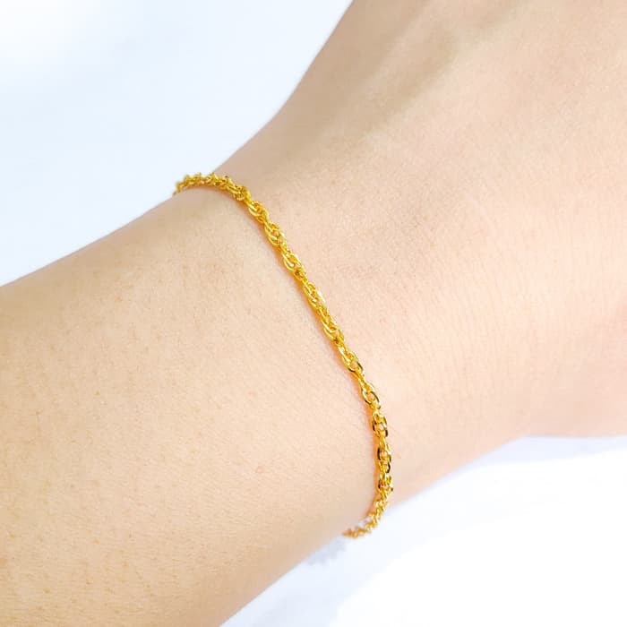 Promo Gelang Wanita Minimalist model tali zygra emas asli Elegan