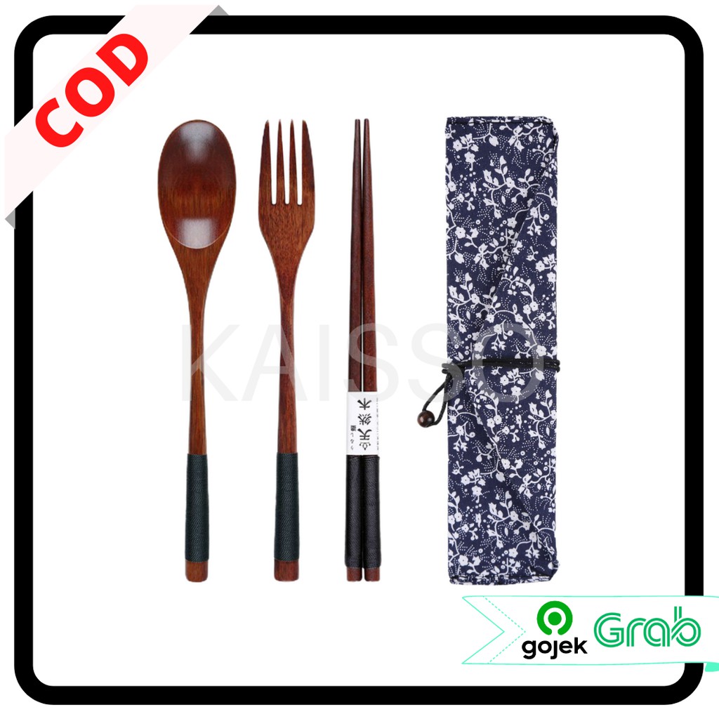 KAISSO - [4 PCS] SENDOK SUMPIT KAYU KOREA ALAT MAKAN KAYU WOODEN CUTLERY SET SPOON