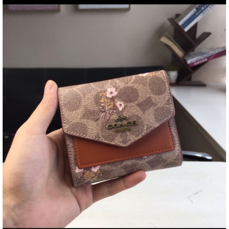 coach wallet colorblock signature flower