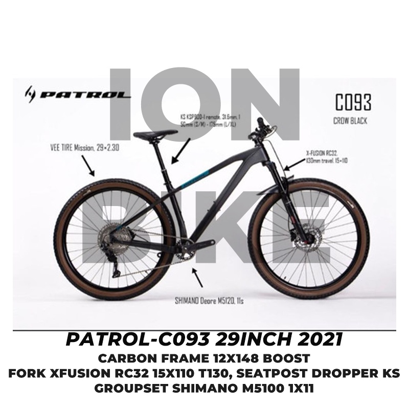 MTB 29 PATROL C093 2021 SALE CARBON C 093 SEPEDA GUNUNG XC 5100 DEORE - 1X11 SPEED 1 X 11 GROUPSET M
