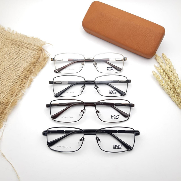 [PREMIUM FRAME] Frame Kacamata Pria - Kacamata Montblanc 7958 Size 54-18-138 Anti Radiasi