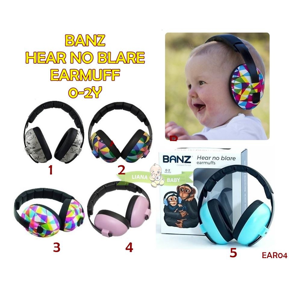 EAR04 Earbanz BANZ HEAR NO BLARE EARMUFF 0-2Y PELINDUNG TELINGA BAYI DARI BISING PESAWAT