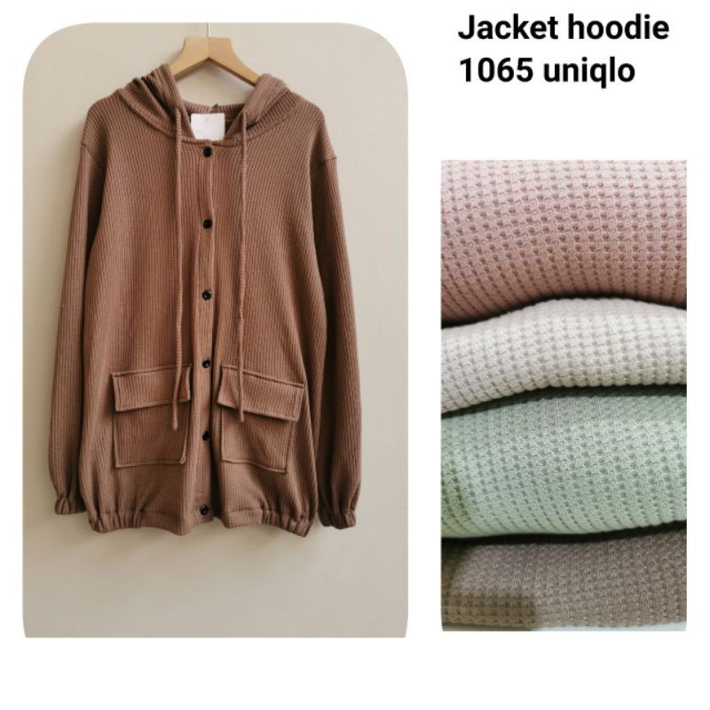 jaket rajut bigsize uniqlo warna cream