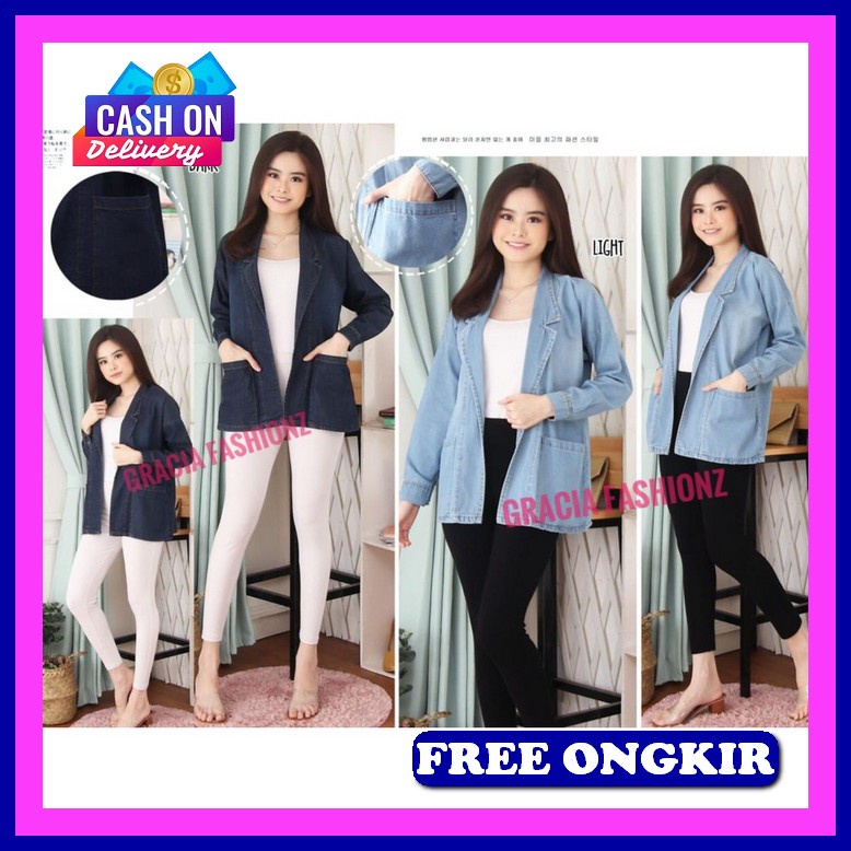 Bj - Jaket Levis Wanita Terbaru - Jaket Jeans Wanita Terbaru - Premium Quality - Jaket Kasual Wanita