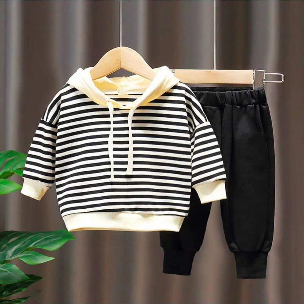 AS Setelan Hoodie Baby / Bayi Hoodie Stripe set