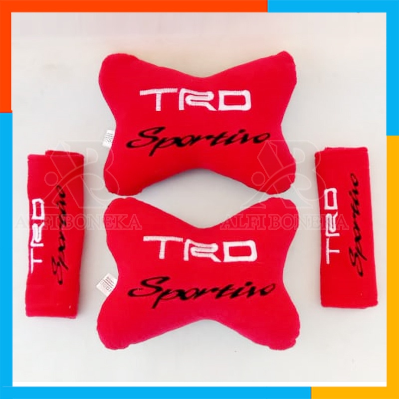 [ COD ] Bantal Set TRD 4 in 1 - Bantal Mobil Set - Bantal Set Mobil - Bantal Set Mobil Trd Sportivo Murah - Bantal Mobil 4in1 - Set bantal Mobil TRD Sportivo