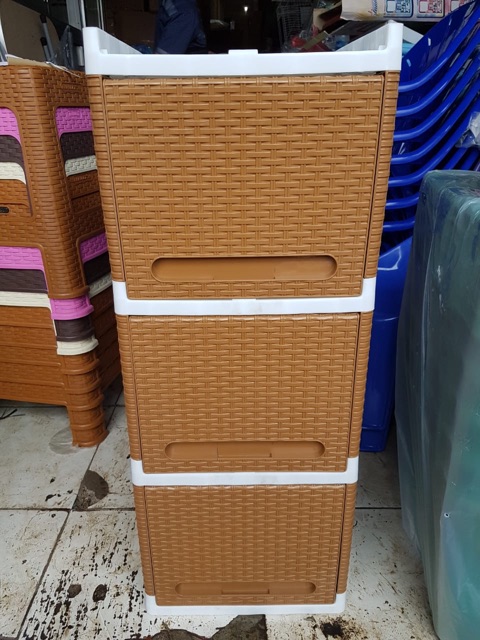 Club Lemari Plastik flip susun 3 Lemari Plastik Pintu Sliding (34x40x90)cm