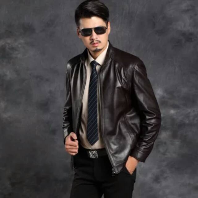 [TERLARIS] JAKET KULIT ASLI DOMBA MODEL JAS KERAH UNTUK PRIA ORIGINAL