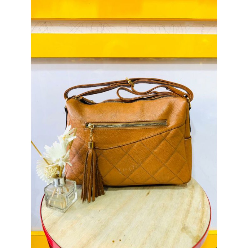 TAS PAPIRUT ORIGINAL COKLAT TAN TAS KULIT SAPI ASLI SUKAREGANG GARUT