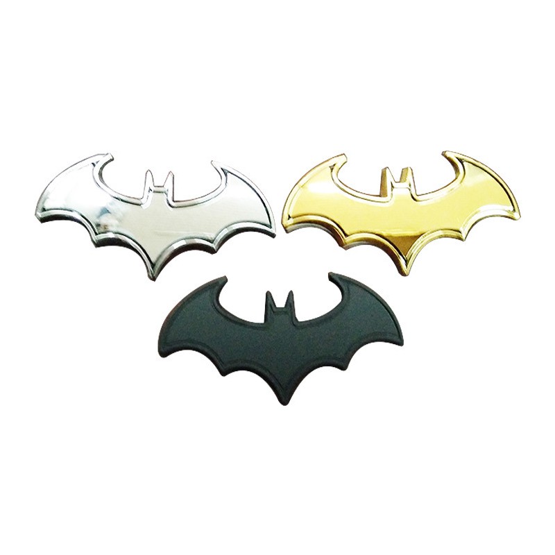 1pc Stiker Emblem Logo Batman 3d Bahan Metal Untuk Mobil / Truk / Motor