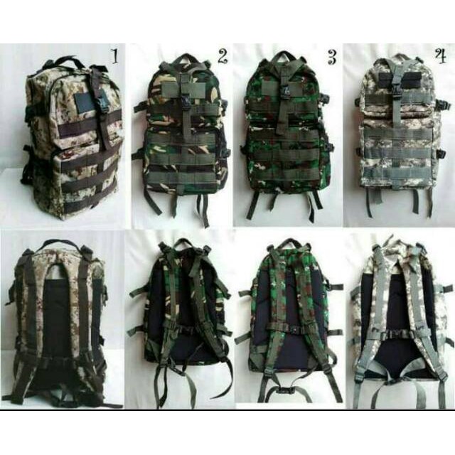 Termurah di Shopee TAS RANSEL ARMY TACTICAL 3P LEBANON GENDONG LORENG POLOS