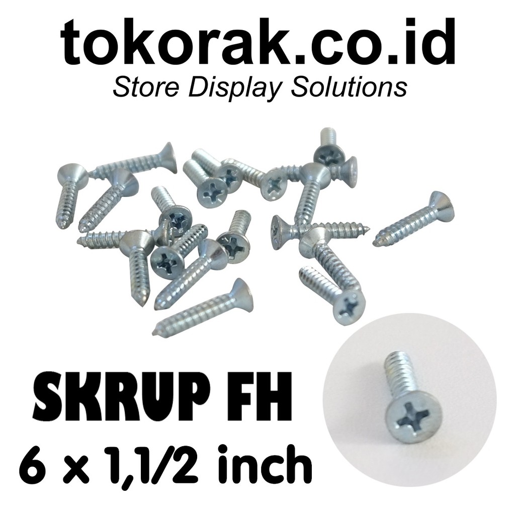 SKRUP FH 6 X 1 1/2 INCH ISI 50PCS - SKRUP LION BRAND -SEKRUP